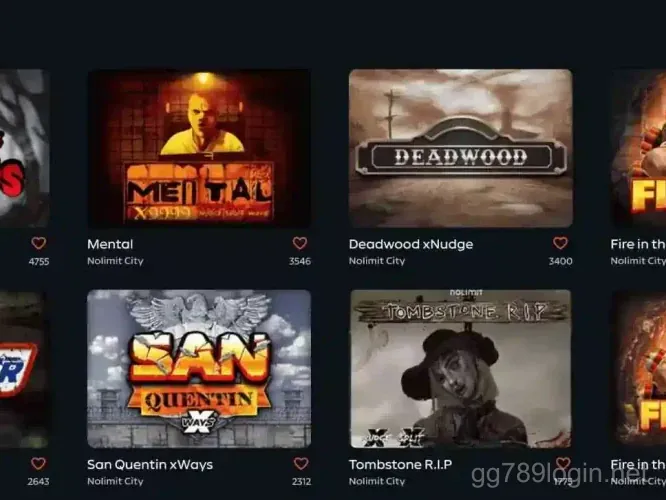 gg789 mobile app interface - slots section